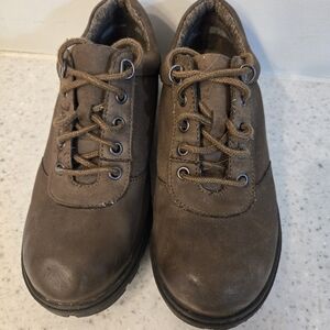 b.o.c. Women's Tan Leather Lace-Up Flats